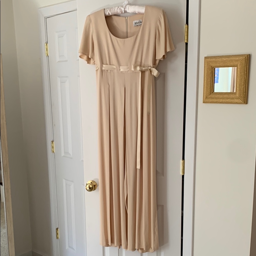 Elegant Cream wide leg pantsuit